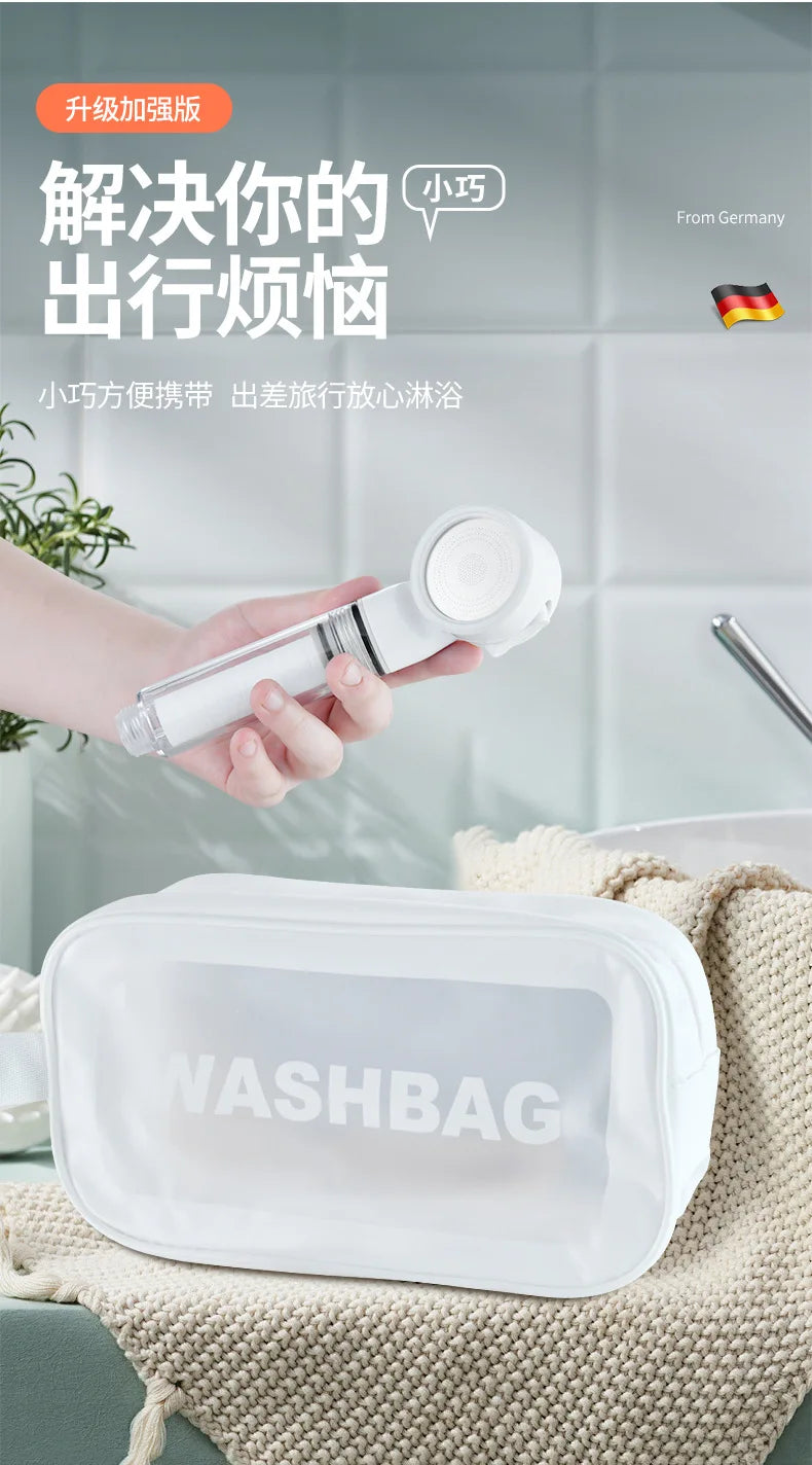 Portable Shower Head for Travel Business Trip 3 Modes High Pressure Spray Nozzles Replace Hotel Shower Mini Bathroom Showerhead