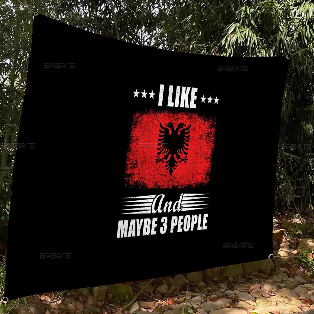 Albania Albanians National Flag Creative Pattern Hanging Flag Polyester Printed Banner Hand Pulled Flag