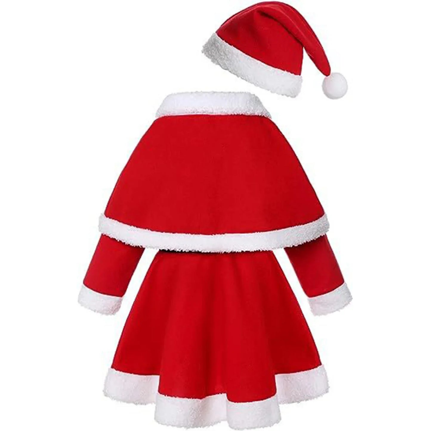 Christmas Dress for Little Girls Santa Claus Cosplay Toddler Kids Fancy Xmas Costume with Hat Child New Year Clothing Set Frocks
