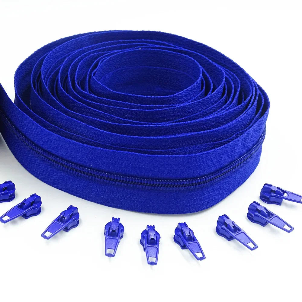 5 Meters long zipper 10 auto locking sliders 20 colors of 3# nylon zipper used for zipper clothing handbags