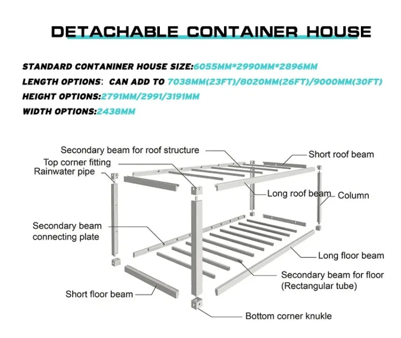 20Ft 40Ft Waterproof Luxury Prefab Villa Mobile Expandable Container House Soundproof Prefabricated Tiny Home 2 3 4 5 Bedroom