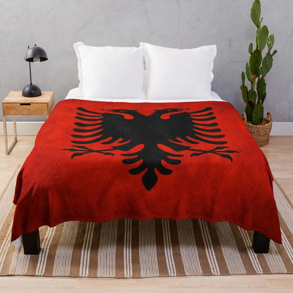 Albania | Albanian Flag | National Flag of Albania Throw Blanket Personalized Gift Blankets For Sofas Bed covers