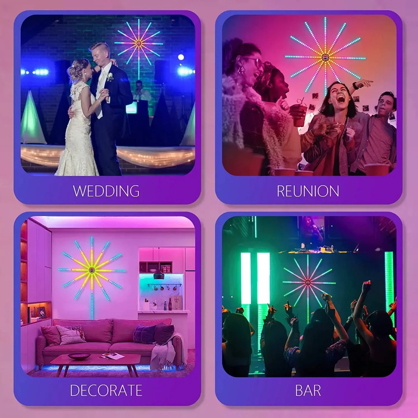 RGB Firework Led Strip Light Bluetooth Smart Neon Strip APP Led Lights Strips Usb 5V Led Strips Christmas Party Home Decor Light