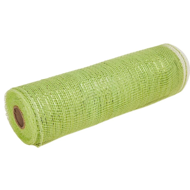 26cm 10yards Deco Poly Mesh Ribbon 10 Inch Wide Metallic Ribbon For Christmas Decoration Valentine's Day Diy Wrapping Ribbons