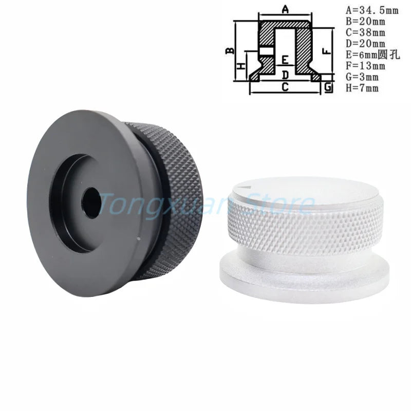 1pc38x20mm Aluminium Alloy Sandblasting Potentiometer Switch Caps Oven Electric Appliance Audio Amplifier Adjusting Knobs