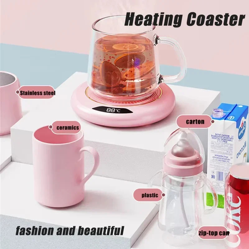 Thermostatic Heating Coaster USB Home Heat Cup Coaster 3-speed Adjustment Heating 55 Degrees Constant Electric Water Cup Warmer