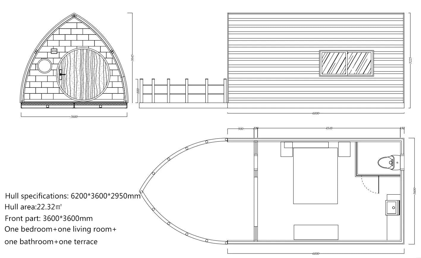 Venice Yacht style Prefabricated boat house villa, Boat Shape metal Log Home, Prefab Tiny Modern IOT Houses.holiday Houseboat