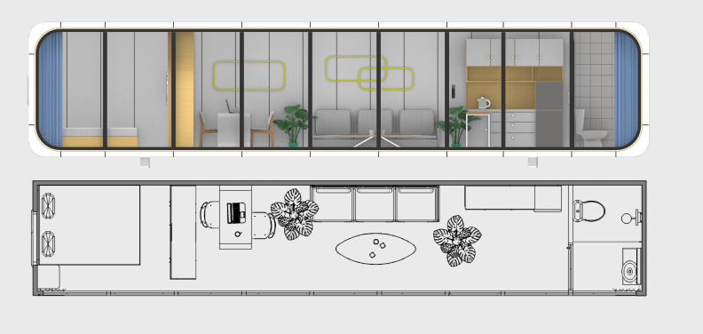 Prefabricated IOT Building automation control Modular for Homestay Capsule Space Carbin Room Prefab Tiny Mobile Smart home villa