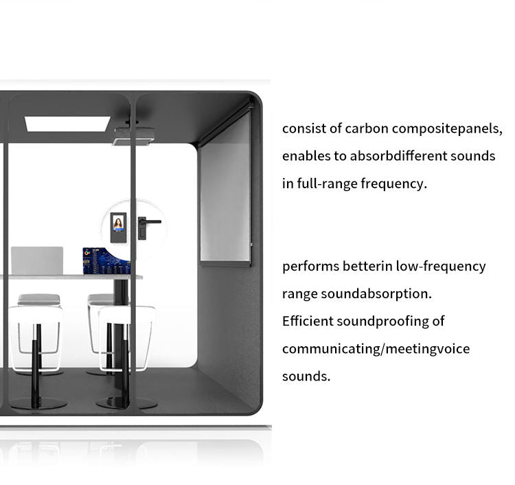 Prefab house luxury 4 person office pod fast assemble silent conference room Individual pod with CE
