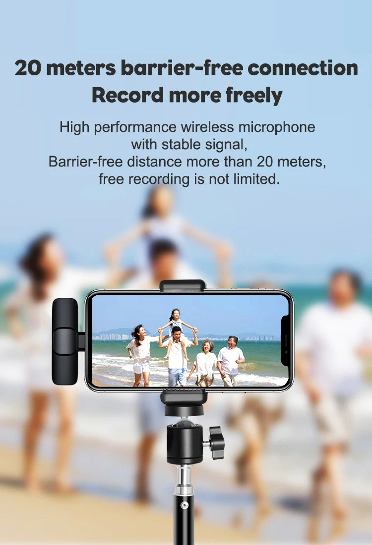 Wireless Lavalier Microphone Portable Audio Video Recording Mic For IPhone Android Mobile Phone Live Broadcast Game Microfonoe