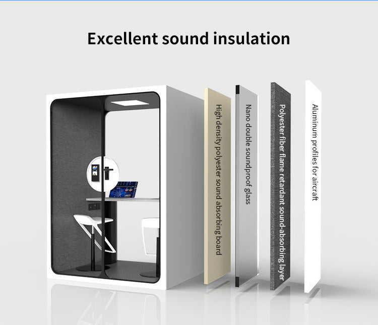 Prefab house luxury 4 person office pod fast assemble silent conference room Individual pod with CE