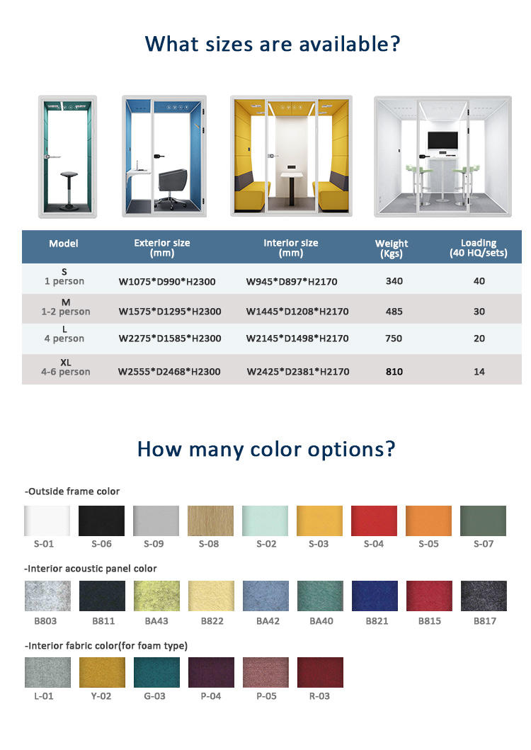 Prefab house luxury 4 person office pod fast assemble silent conference room Individual pod with CE