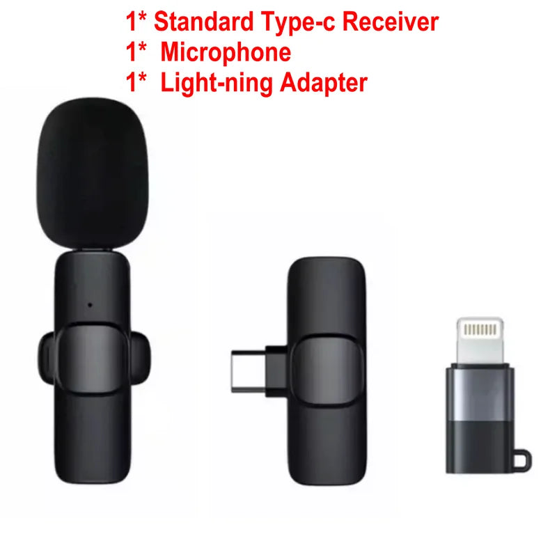 Wireless Lavalier Microphone Portable Audio Video Recording Mic For IPhone Android Mobile Phone Live Broadcast Game Microfonoe