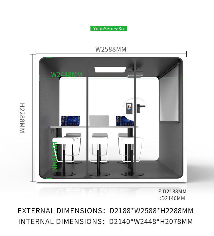 Prefab house luxury 4 person office pod fast assemble silent conference room Individual pod with CE
