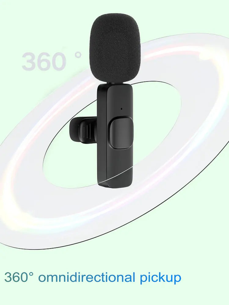 Wireless Lavalier Microphone Portable Audio Video Recording Mic For IPhone Android Mobile Phone Live Broadcast Game Microfonoe