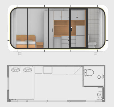 Prefabricated IOT Building automation control Modular for Homestay Capsule Space Carbin Room Prefab Tiny Mobile Smart home villa