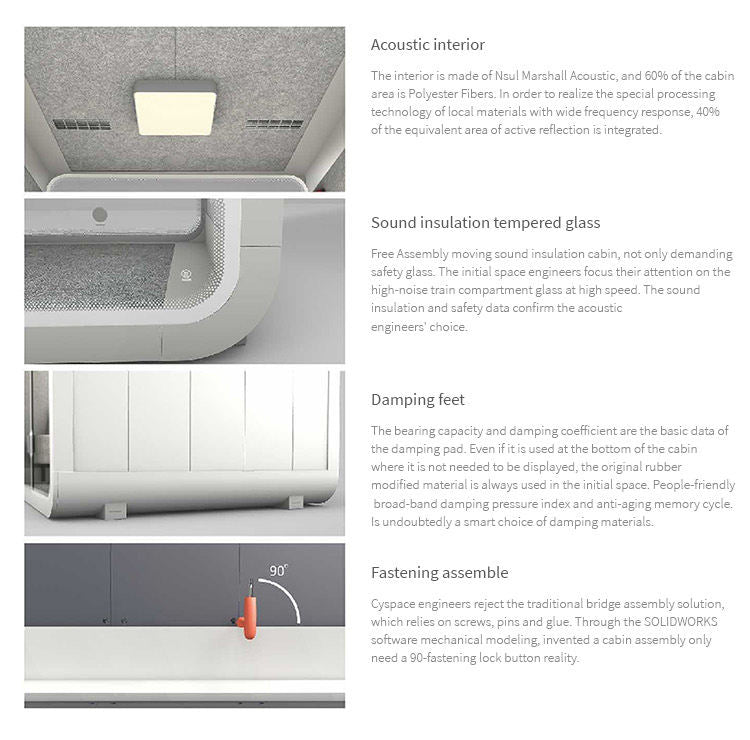 Prefab house luxury 4 person office pod fast assemble silent conference room Individual pod with CE