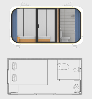 Prefabricated IOT Building automation control Modular for Homestay Capsule Space Carbin Room Prefab Tiny Mobile Smart home villa