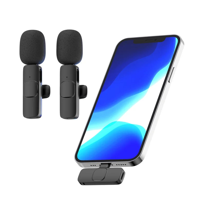 Wireless Lavalier Microphone Portable Audio Video Recording Mic For IPhone Android Mobile Phone Live Broadcast Game Microfonoe