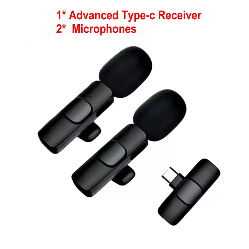 Wireless Lavalier Microphone Portable Audio Video Recording Mic For IPhone Android Mobile Phone Live Broadcast Game Microfonoe