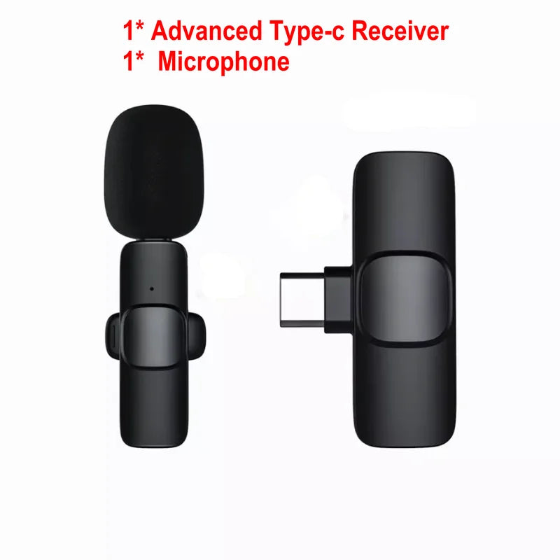 Wireless Lavalier Microphone Portable Audio Video Recording Mic For IPhone Android Mobile Phone Live Broadcast Game Microfonoe