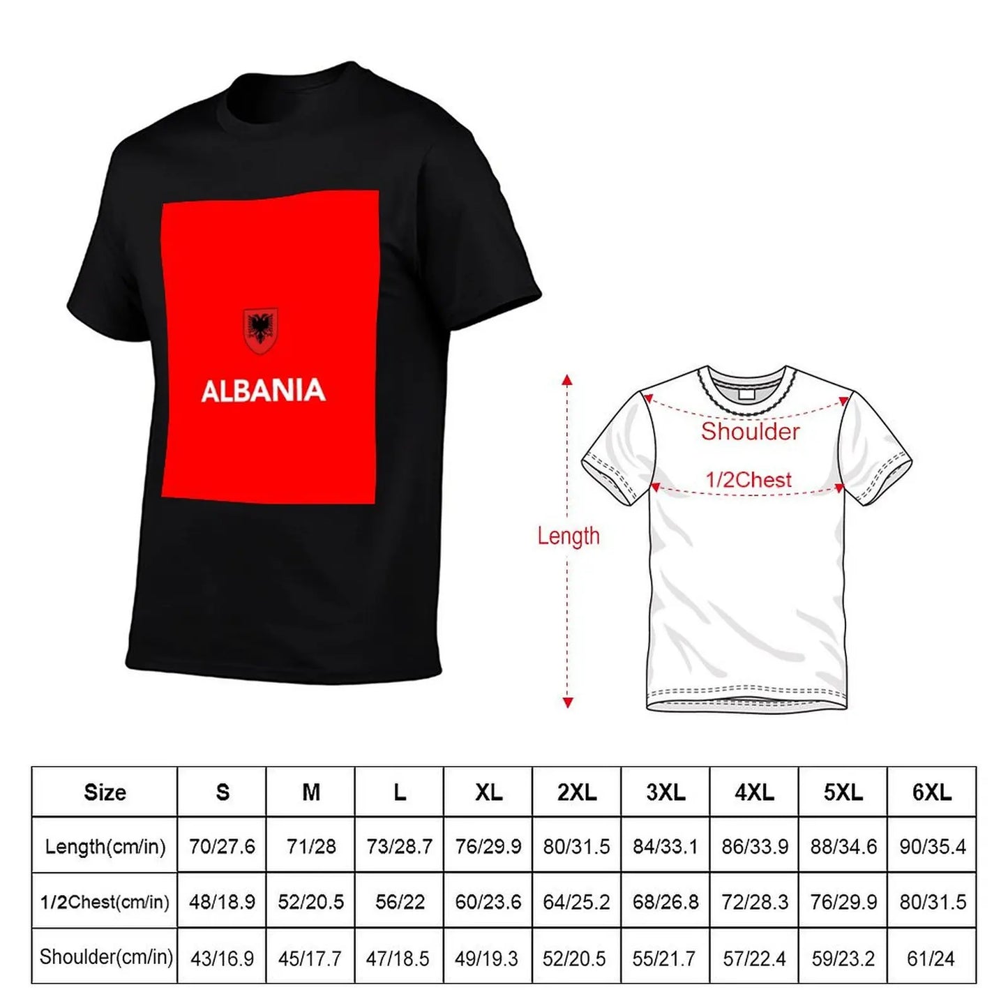 Albania Albanian Football Soccer T-Shirt Aesthetic clothing vintage anime shirt men clothes