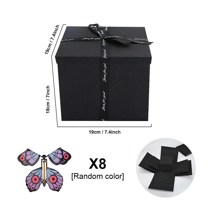 Creative Butterfly Explosion Gift Box with Magic Flying Butterfly Surprise DIY Assembled Handmade GiftBox For Birthday Christmas