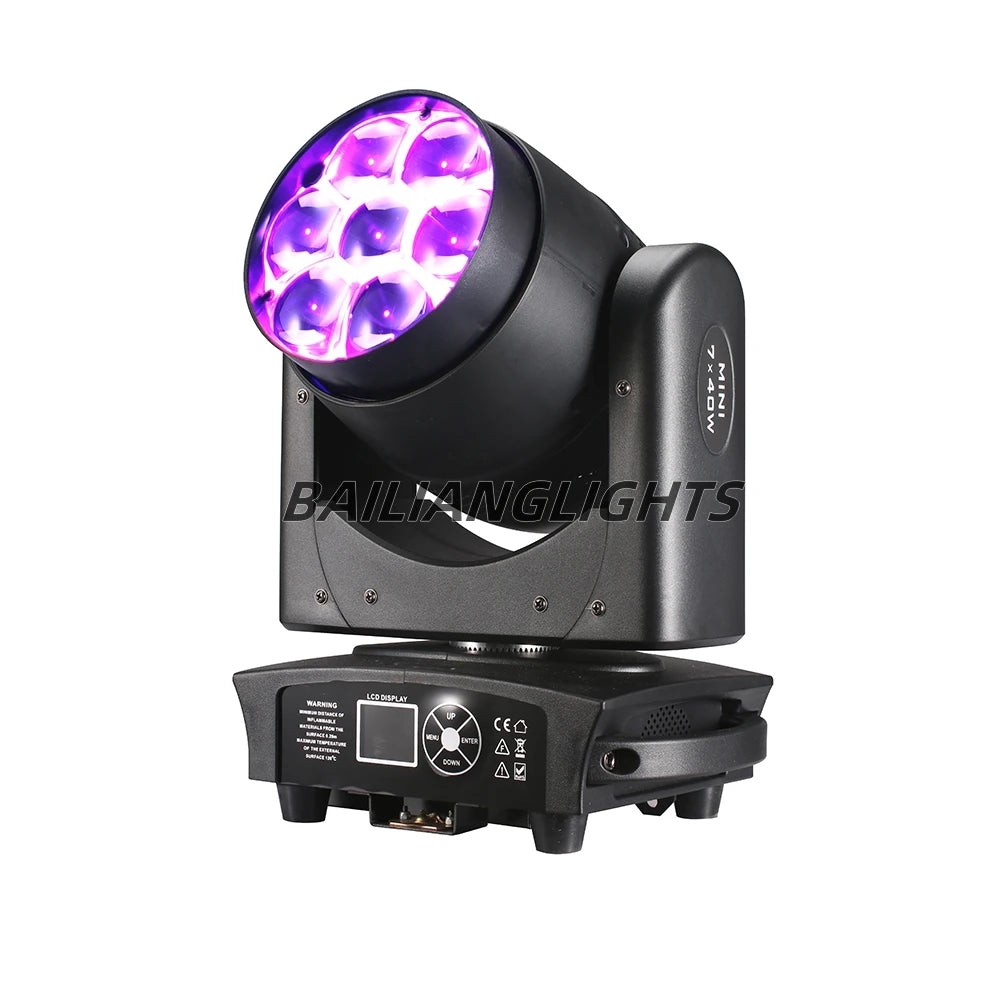 2PCS Lyre Sharpy LED Beam + Wash Mobile Lighting Equipment, DMX for NightClub, Dj Chang Party, Bar, 4 in1, Zoom, RGBW, 7x40W