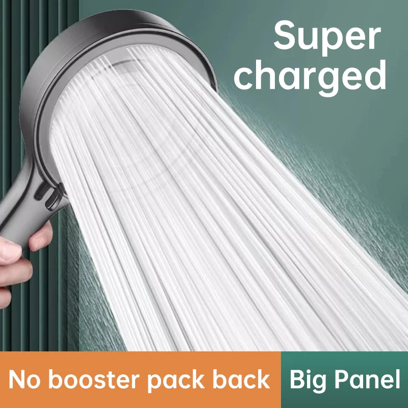 Musurjoy Bathroom Shower/Shower System Powerful Booster Spray Shower Head/5 Spout Modes/Large Panel Outlet