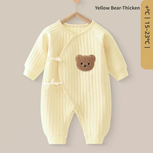 Autumn Winter New Long Sleeve Body Suit & One Piece Thick Bear Romper Baby Clothes  Infant Girls Coat Cotton Jumpsuit  0-1Y