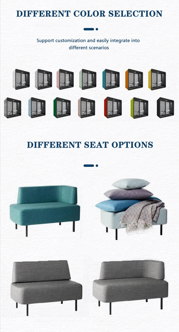 Prefab house luxury 4 person office pod fast assemble silent conference room Individual pod with CE