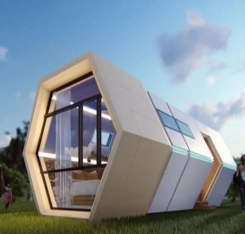 New Design Mobile  House, Light Steel Prefab Resort Villa, Camp Glass Sun room Container Inn House