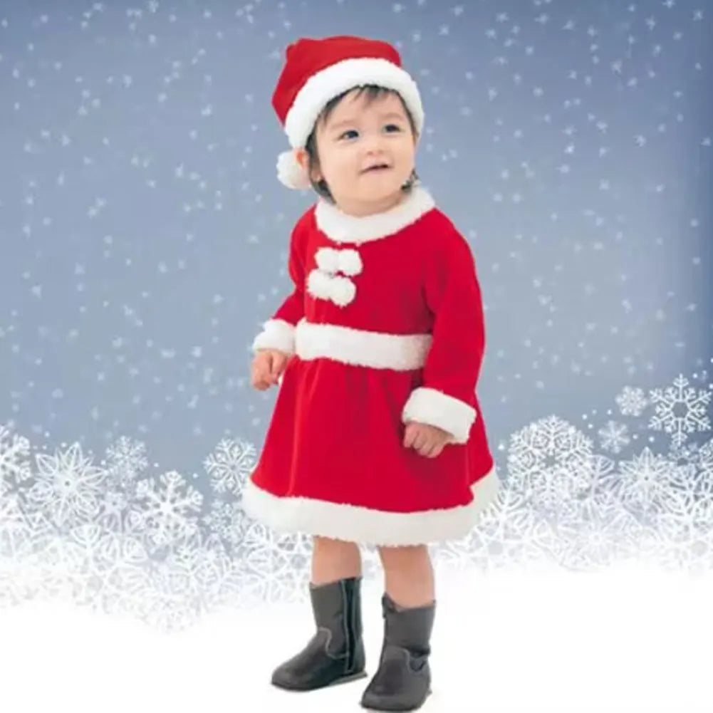 Christmas Kids Santa Claus Costume Lovely Children Santa Suit Cute Santa Claus Cosplay Clothes Xmas Festival Outfit