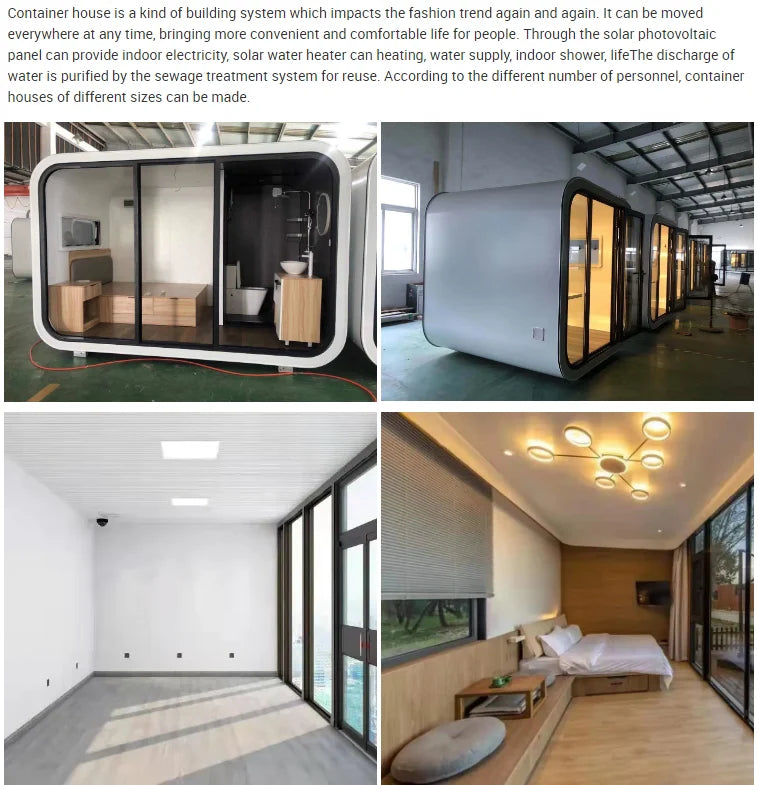 Prefabricated IOT Building automation control Modular for Homestay Capsule Space Carbin Room Prefab Tiny Mobile Smart home villa