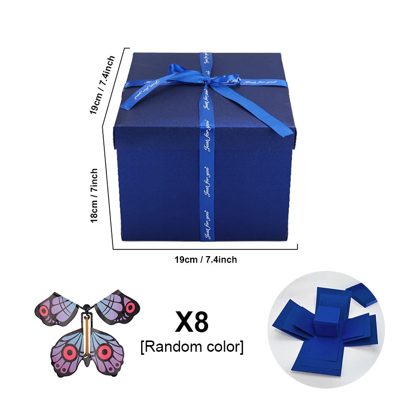 Creative Butterfly Explosion Gift Box with Magic Flying Butterfly Surprise DIY Assembled Handmade GiftBox For Birthday Christmas