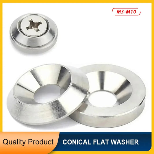 304 Stainless Steel Conical Washer Solid Countersunk Head Flat Gasket Concave and Convex Tapered Washers M3 M4 M5 M6 M8 M10