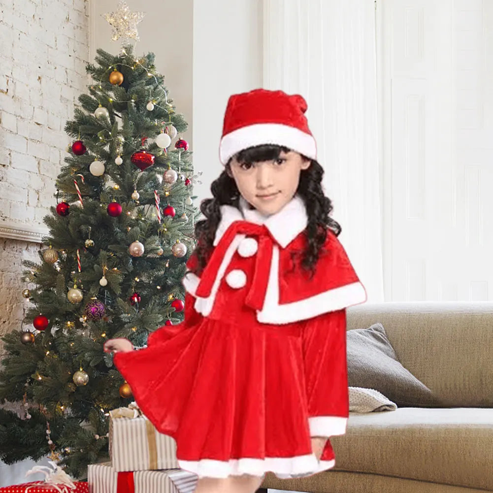 Christmas Kids Santa Claus Costume Lovely Children Santa Suit Cute Santa Claus Cosplay Clothes Xmas Festival Outfit