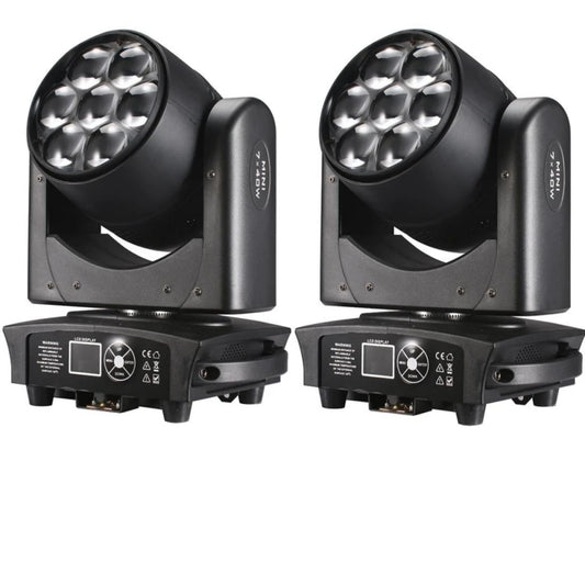 2PCS Lyre Sharpy LED Beam + Wash Mobile Lighting Equipment, DMX for NightClub, Dj Chang Party, Bar, 4 in1, Zoom, RGBW, 7x40W