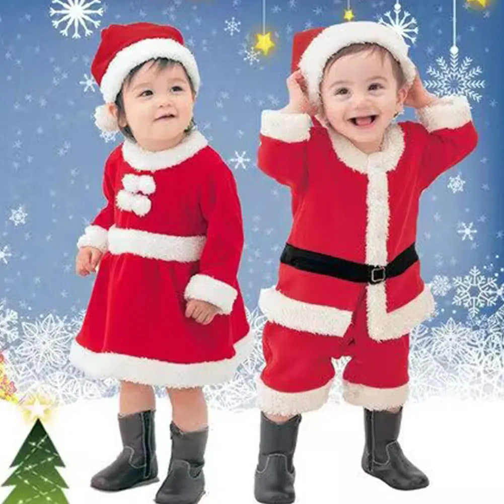 Christmas Kids Santa Claus Costume Lovely Children Santa Suit Cute Santa Claus Cosplay Clothes Xmas Festival Outfit