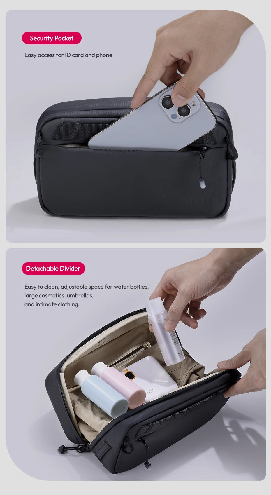 Ulanzi BT02 Storage Bag for Travel for ID Card Phone Makeup brush Charger Mouse Passport Toiletry Bag Polyester Waterproof Bag