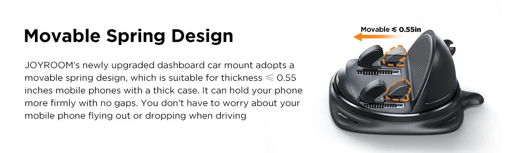 Joyroom Universal Dashboard Car Phone Holder Upgraded Reusable Silicone Phone Mount for Car Dash Anti-Slip Pad Mat Phone Holder