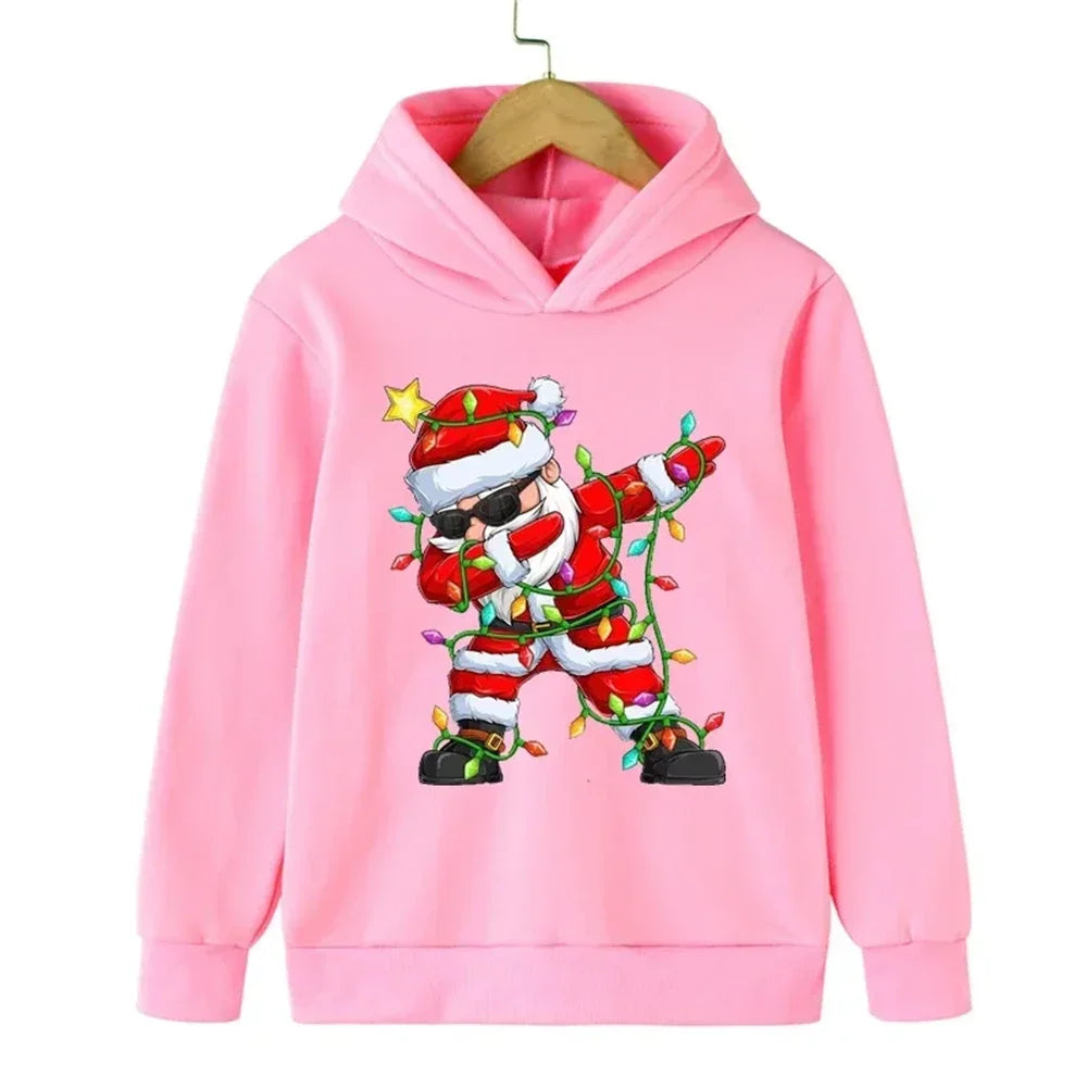 Santa Claus Children's Sweatshirts Christmas Brand Clothing Baby Boys Girls Long Sleeve Pullover Toddler Sweater Hoodies Clothes