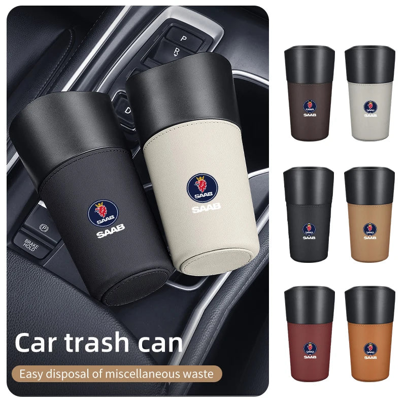 Car Trash Bin Console Rubbish Cans Storage Phone Holder Garbage Box For SAAB 9-3 9-5 93 9000 900 9-7 600 99 9-X 97X Turbo GT750