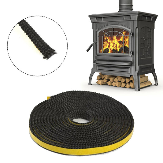 4M Fireplace Flat Stoves Rope Fiberglass Fireplace Door Sealing Cord Replacement Gasket Tape Sealing Rope Replacement