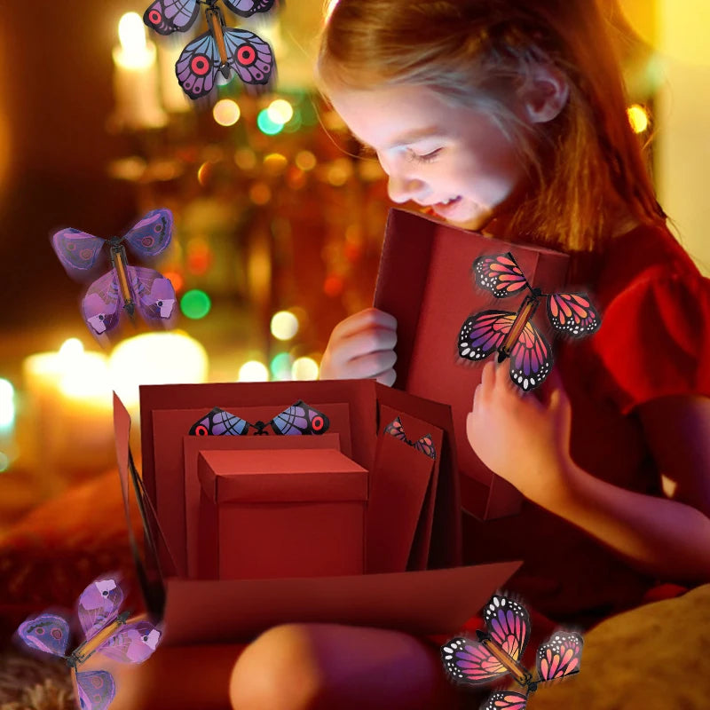 Creative Butterfly Explosion Gift Box with Magic Flying Butterfly Surprise DIY Assembled Handmade GiftBox For Birthday Christmas