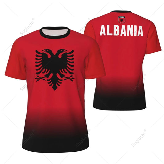 Sports Mesh T-shirt Albania Flag For Running Bike Soccer Tennis Football Fitness Tees 3D Printed Custom