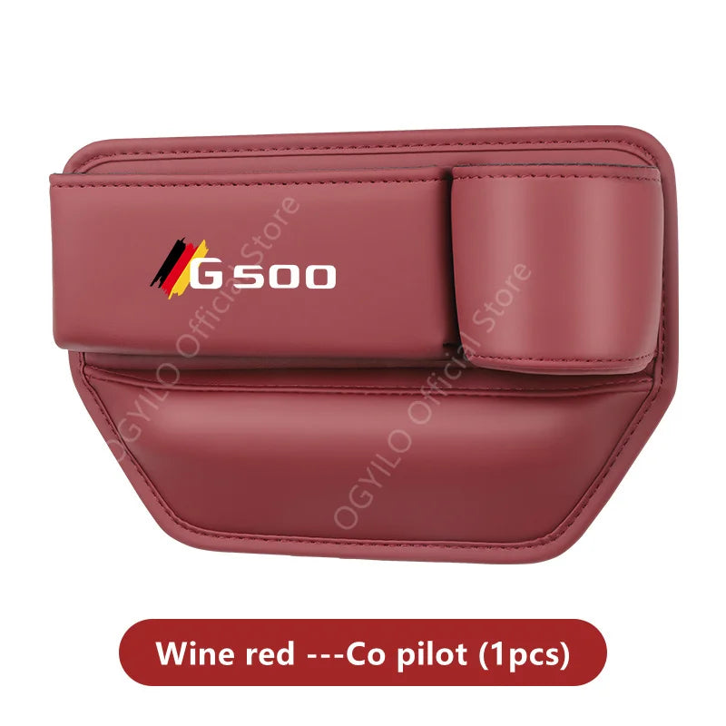 For Mercedes Benz G500 Car Seat Gap Filler Manager Leather Crevice Side Wallet Keys Card Phone Holder Storage Pocket