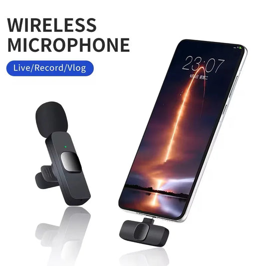 K9 Wireless Lavalier Microphone Portable Audio Video Recording Mini Mic for iPhone Android Live Broadcast Gaming Phone Mic