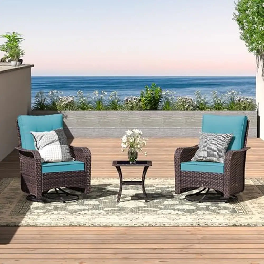 Outdoor Modular Patio Furniture Set with Swivel Chairs & 55000 BTU Fire Pit Comfortable Seating Garden & Porch Gatherings