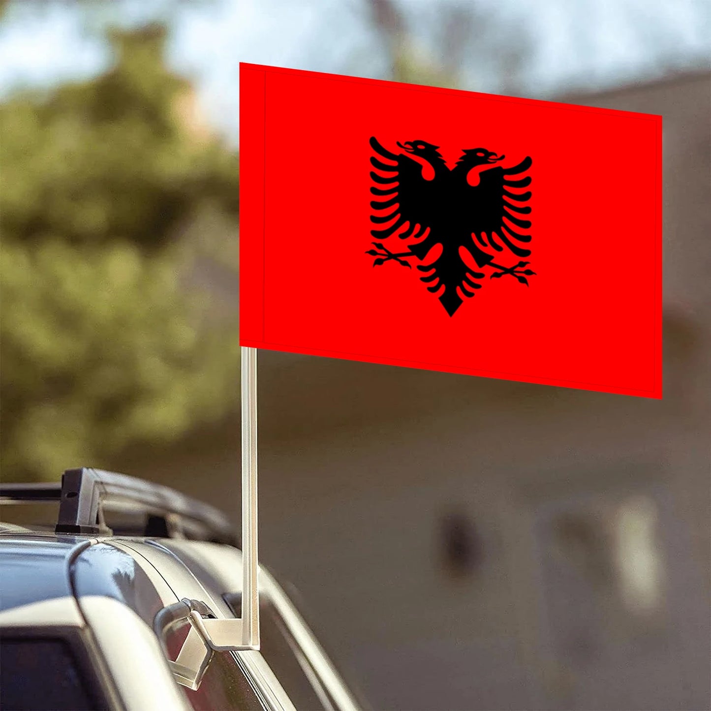 Flagnshow 100% Polyester Albania Car Flags